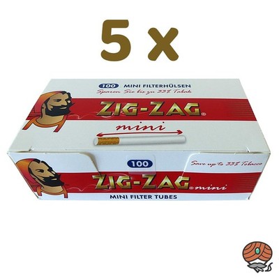 5x Zig-Zag Mini Filterhülsen / Zigarettenhülsen / Hülsen = 500 Stück