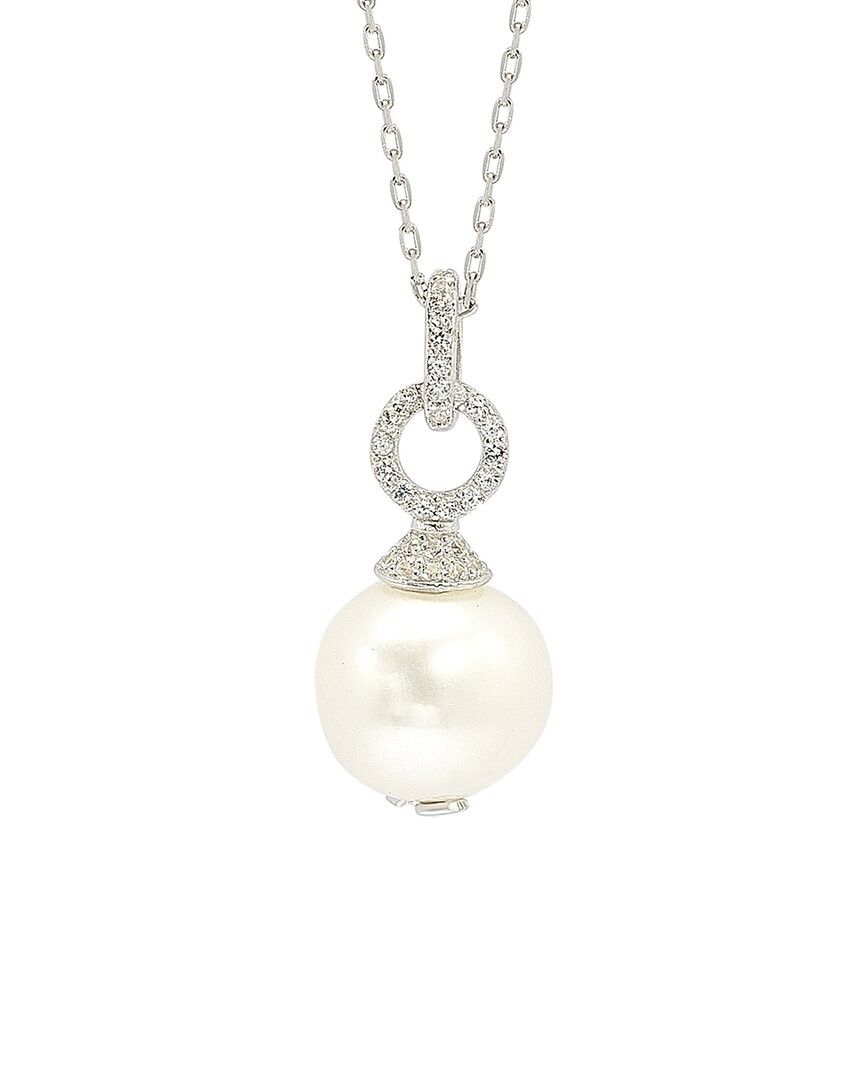 Suzy Levian Silver 037 Ct Tw Sapphire - 10Mm Pearl Necklace Womens 19490₽