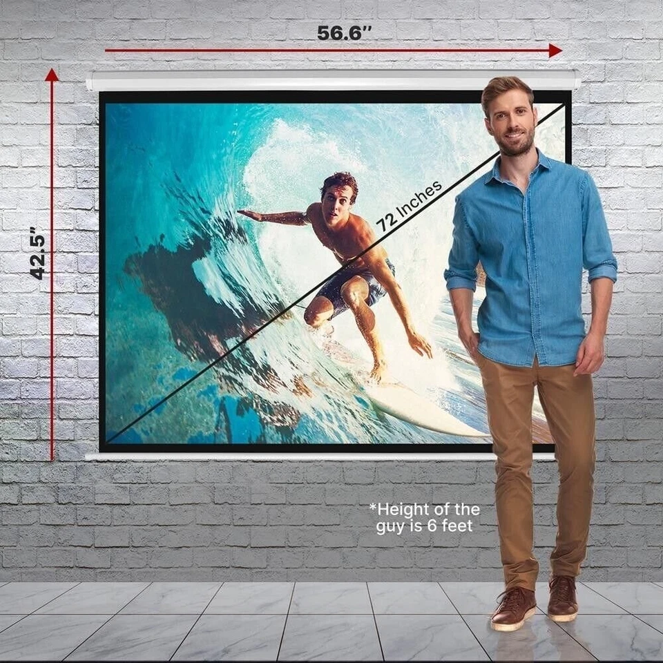 Pyle Simple Installation Projection Screen Matte White 42.5"w x 56.6"h - Image 3 of 4