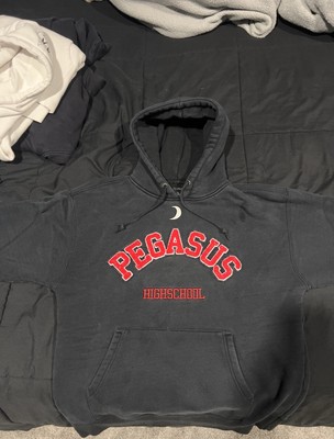 Trippie Redd Pegasus Men's Black Fleece Pullover Hoodie L Embroidered Pockets