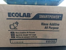 NEW Ecolab 6101203 Smartpower Rinse Additive: 2 2.5 lb blocks + FREE PRIORITY