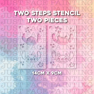 Zwei Schritte Stich und Engel Gesicht Malerei Schablone Set (2 Stück)
