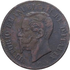 [#1512644] Italy, 2 Centesimi, 1861, Milan, Bronze, VF, KM:2.1
