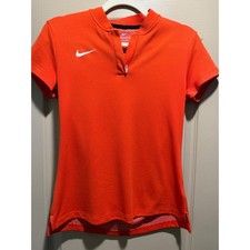 Nike Dri-Fit Orange Short Sleeve Golf Tennis Polo Shirt Women's Size S
