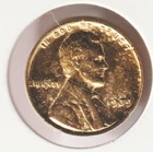 Rare Old Antique 1939 US Lincoln 24k Gold Plated Cent Penny Collection Coin USA