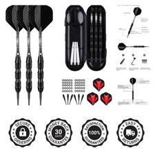 Heavy-Duty 20g Darts Set with 50 O-Rings & Flights - Ideal for Electronic Boards