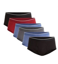 George Men's Cotton Blend Stretch Mid-Rise Brief, 6-Pack, Size Extra Large 40-42
