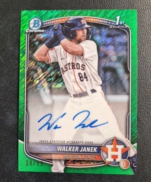 2025 Bowman Walker Janek Chrome Auto Green Lava Refractor 1st #28/99 Astros