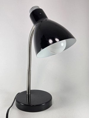 Black Gooseneck Desk Lamp Flexible Task Light Reading Work Office Chrome Accent