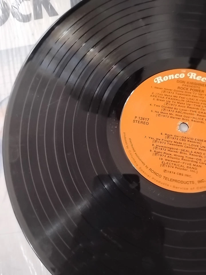 Don Kirshner Presents: Rock Power 1974 LP Ronco Records P 12417 20 Rock Hits - Image 4 of 4