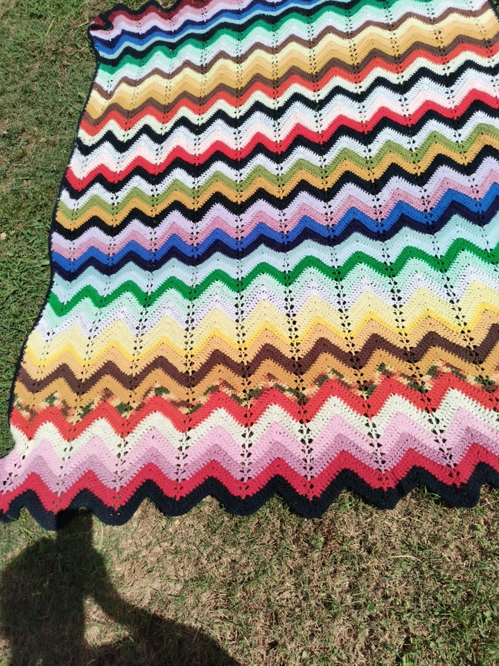 Chevron afgano vintage hecho a mano 80x64 Foto 4 de 4