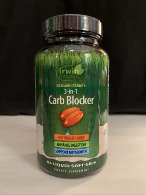 Irwin Naturals Maximum Strength 3-in-1 Carb Blocker 84 Liquid Softgels 09/2025