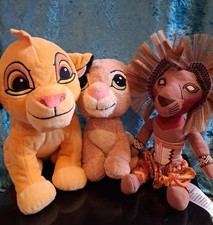 3 Fabulous Lion King Soft Plush Toys Simba in Native Costume, Baby Nala &  Simba