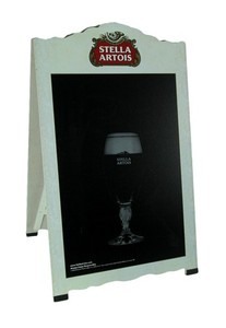 Scratch & Dent Stella Artois Pilsner Beer Double Sided Chalkboard Sandwich Board