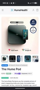HumeHealth The Hume Pod Smart Body Scale, Digital Display, Black iOS/Android