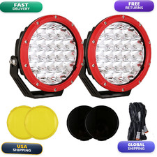 Bansit 7 Inch Round Led Lights Red 2Pcs 210W 32000Lm Led Off Road Lights Super