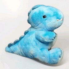 FAO Schwarz Glow Brights Blue Dinosaur Plush 12" Lights Sound Tested Extra Clean