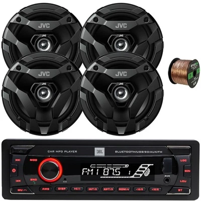 JBL-JVC-ENROCK JBL Celebrity100 1-DIN Bluetooth SD/MP3 Stereo, 4x 6.5" 300W Coaxial Speakers