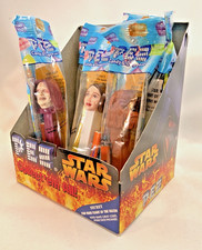 2005 Star Wars PEZ Dispensers Lot - Palpatine, Leia, Chewie, Death Star & Box
