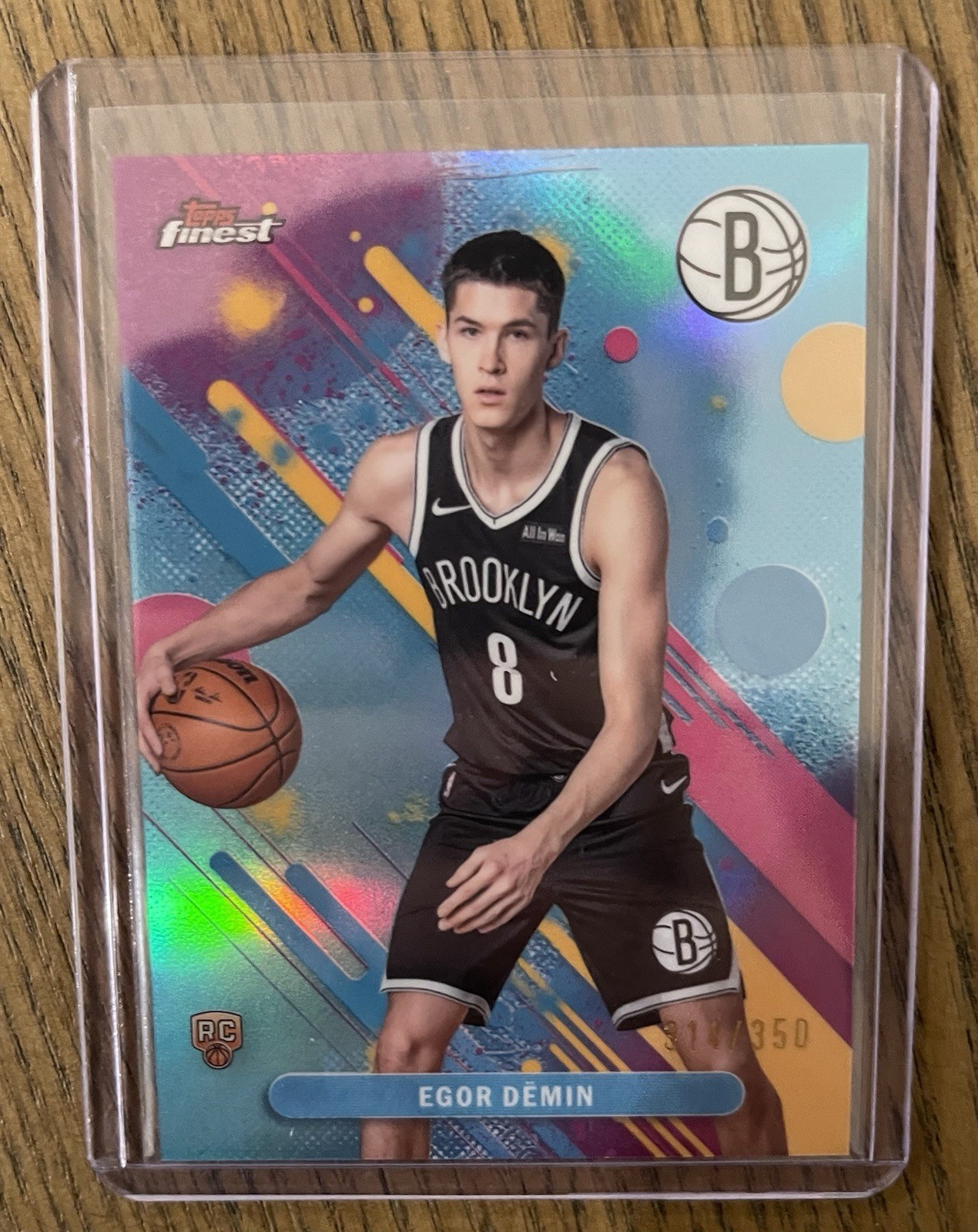 2025-26 Topps Finest Egor Demin Sky Blue /350 RC NETS #8