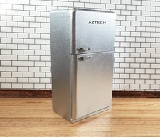 Dollhouse Miniature Fridge 2 Door Refrigerator Silver Modern Style 1:12 Scale