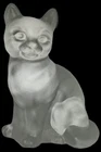 Fenton Frosted Glass Cat Figurine Vintage Satin Art Glass Kitty Collectible Mint