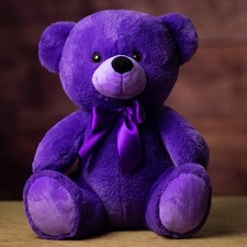 Beautiful Plush 14" Purple Teddy Bear - NEW