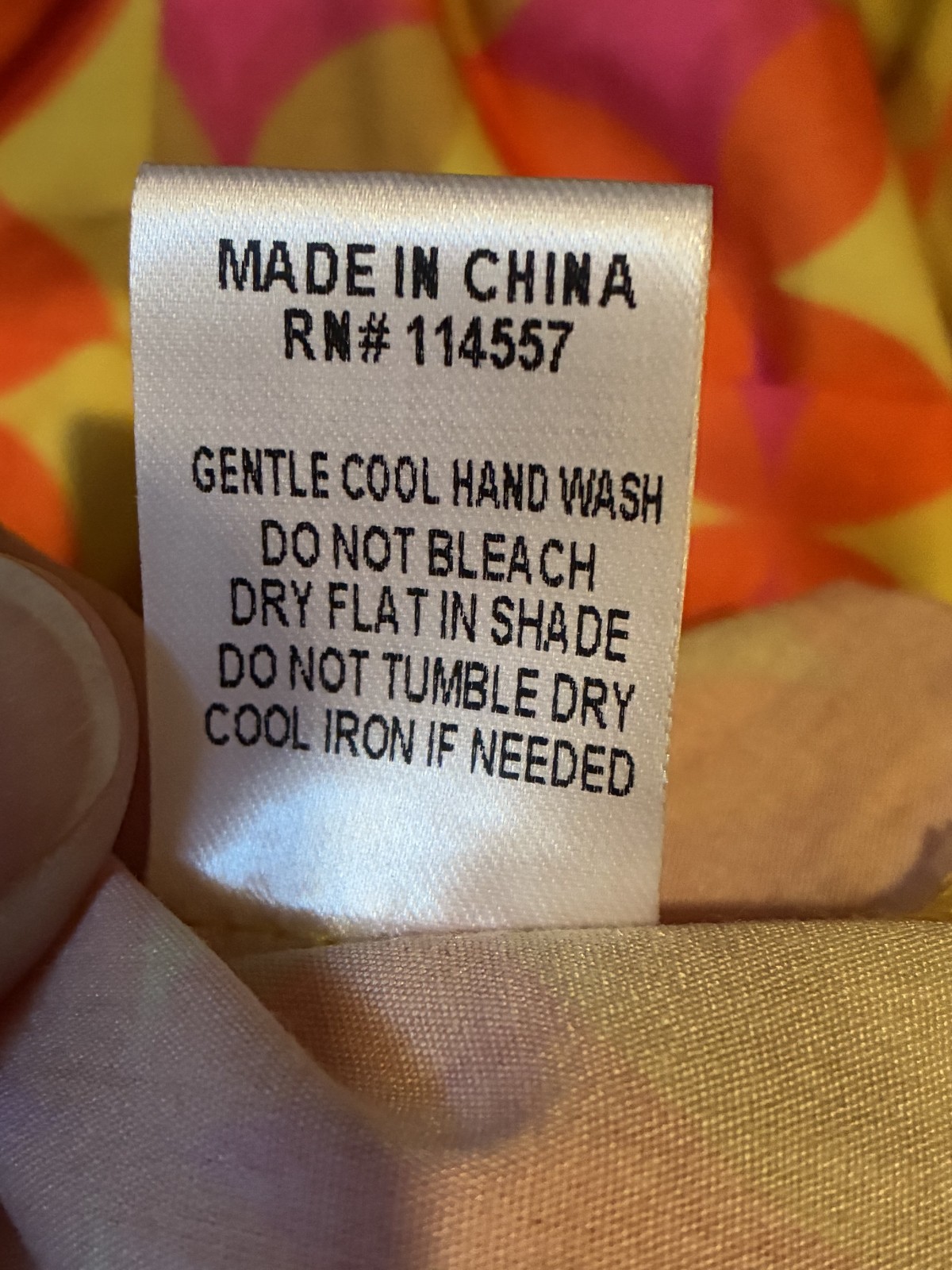 THML Abstract Yellow Split Neck Printed Puff Slee… - image 7