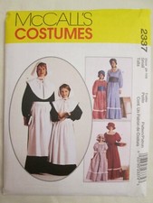 McCall's 2337 Misses 8-10 Pilgrim Prairie Dress Costume Pattern Collar Bonnet UC