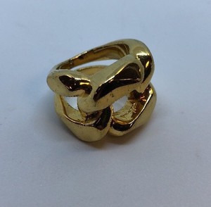 Michael-Kors-Link-Chain-Ring-Gold-Tone-size-6-Signed-and-size-mark