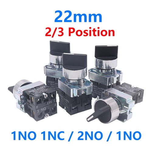 2/3 Position Rotary Control Switch Latching 22mm Panel Mount Changeover Selector