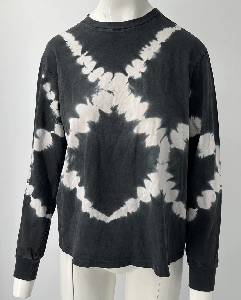 Proenza Schouler White Label Gray/White Tie-Dye Long Sleeve T-Shirt sz XS - Image 2 of 4