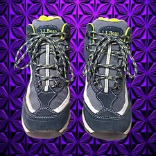 LL Bean Hiking Trail Walking Boots Shoes Women's 6M Blue Gray Green