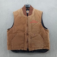 Carhartt Jacket Mens 2XL Brown Khaki Duck Canvas Quilted Arctic Vest V02 211