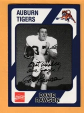 David Rawson Auburn Tigers AUTO Signed 1989 Card Pensacola Florida