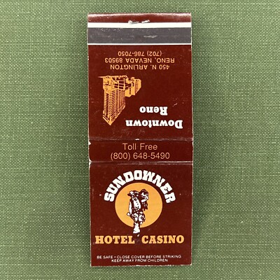 Vintage Matchbook Sundowner Hotel Casino Reno Nevada Matches Unstruck ...