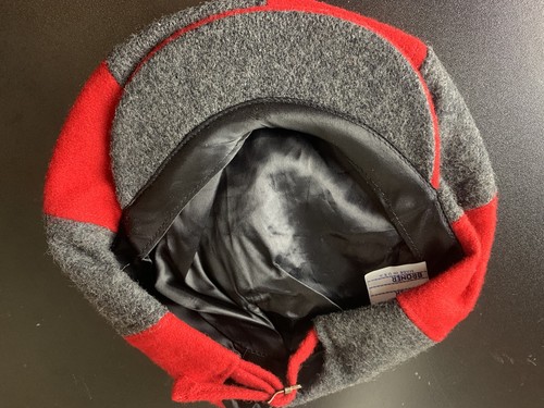 Vintage Broner Wool Cap Hat Red Gray Newsboy Golfer HTF Adjustable Prop USA EUC - Picture 4 of 5
