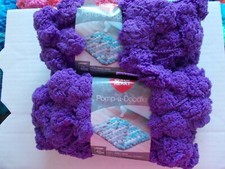 Red Heart Pomp-a-Doodle jumbo yarn, Grape, lot of 2 14 yds ea 