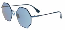 New Fendi Eyeline FF 0292/S 0PJP 3J Sunglasses, Blue Frame / Azure Mirror Lens