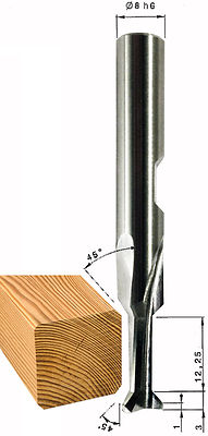 VHW Fas-Bündigfräser D8x60mm S8 Z3 VHM Oberfräser Spiralnutfräser S10412.1