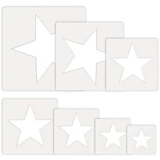 14 Pieces Large Stencil for Painting on Wood Plastic 5 Point Stencil Template...