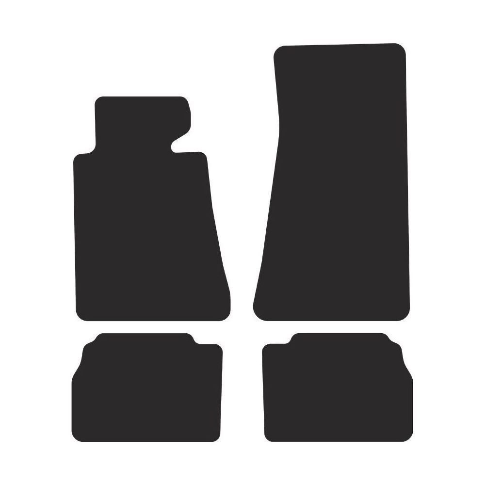 Tapis de sol BMW E34 en velours haute densité et contour cuir rouge antidérapant