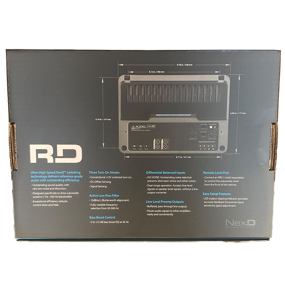 500-ваттный усилитель для сабвуфера серии JL Audio RD с процессором восстановления низких частот