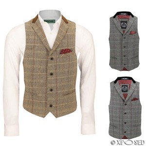 ELTON - Herren Retro Tweed Checks Hose 1920er Jahre Herringbone