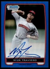 Nick Travieso Rookie 2012 Bowman Chrome Draft Draft Pick AU Blue Refractors #NT 