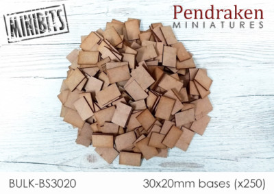 30x20 mm 2 mm MDF-Basen x 250 Großhandel - (Wargames, Wargaming, Tabletop-Spiele)