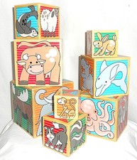 melissa & doug wooden animal nesting blocks
