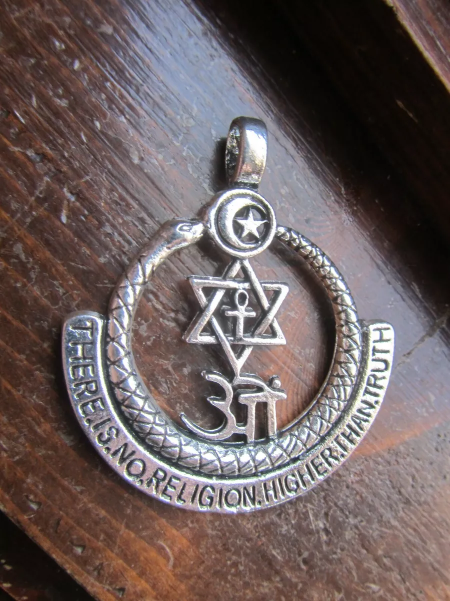 Eastern Religions Multiple Esoteric Religious Symbols Pendant
