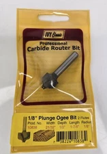 Ivy Classic 10838 1/8th Inch Radius Plunge Ogee Carbide Router Bit