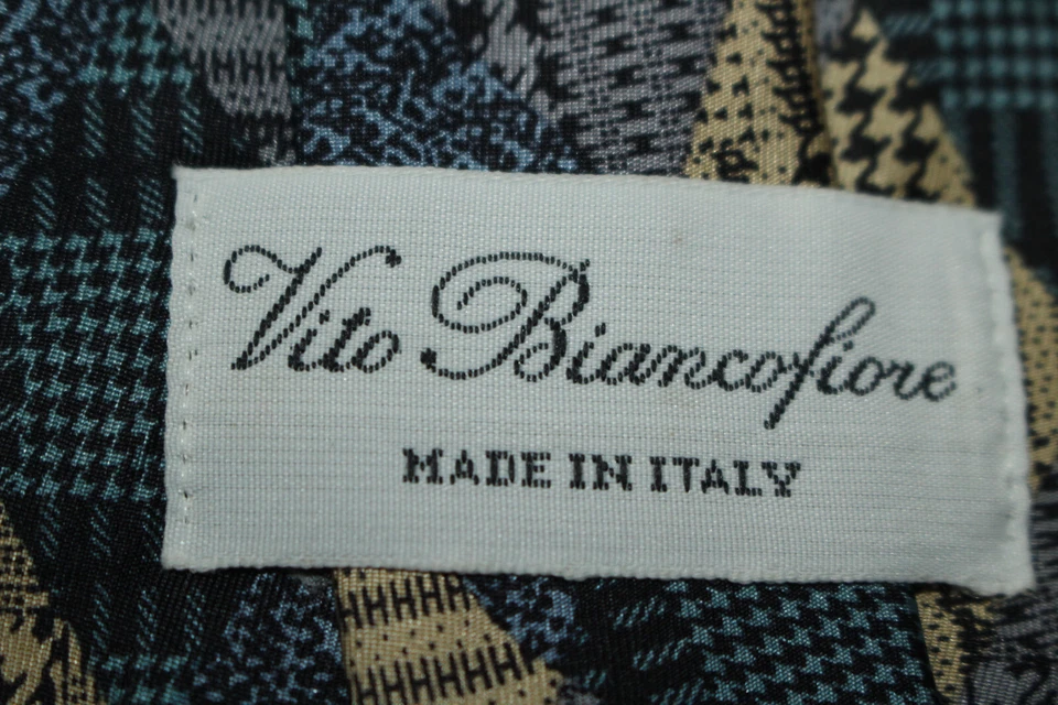 Corbata de seda VITO BIANCOFIORE hecha en Italia F55791 Foto 4 de 4